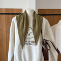 Striped Knit Triangle Scarf - DippedShop Wholesale - #2339