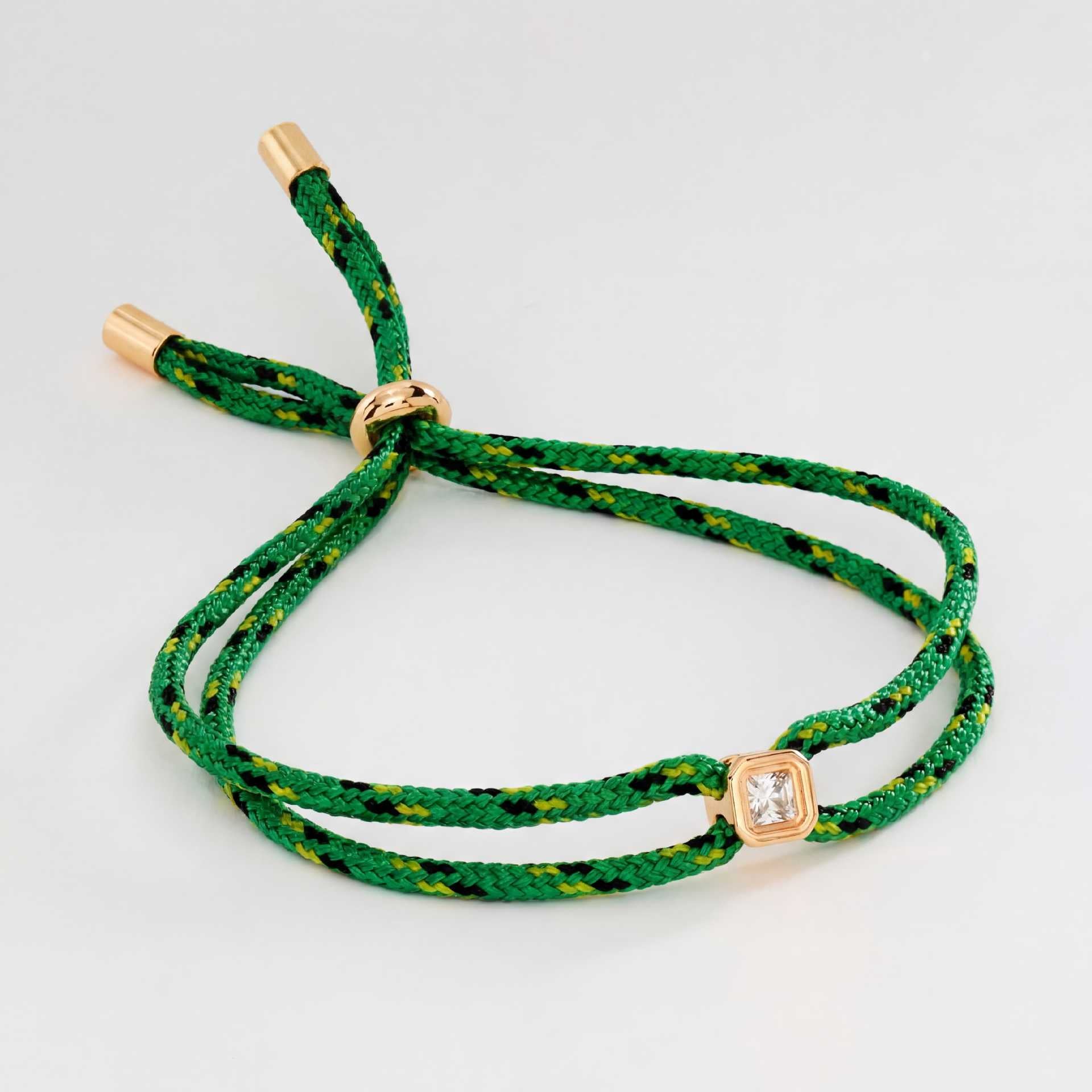 Trendy Square Rhinestone Adjustable Rope Bracelet 6W6JBR531
