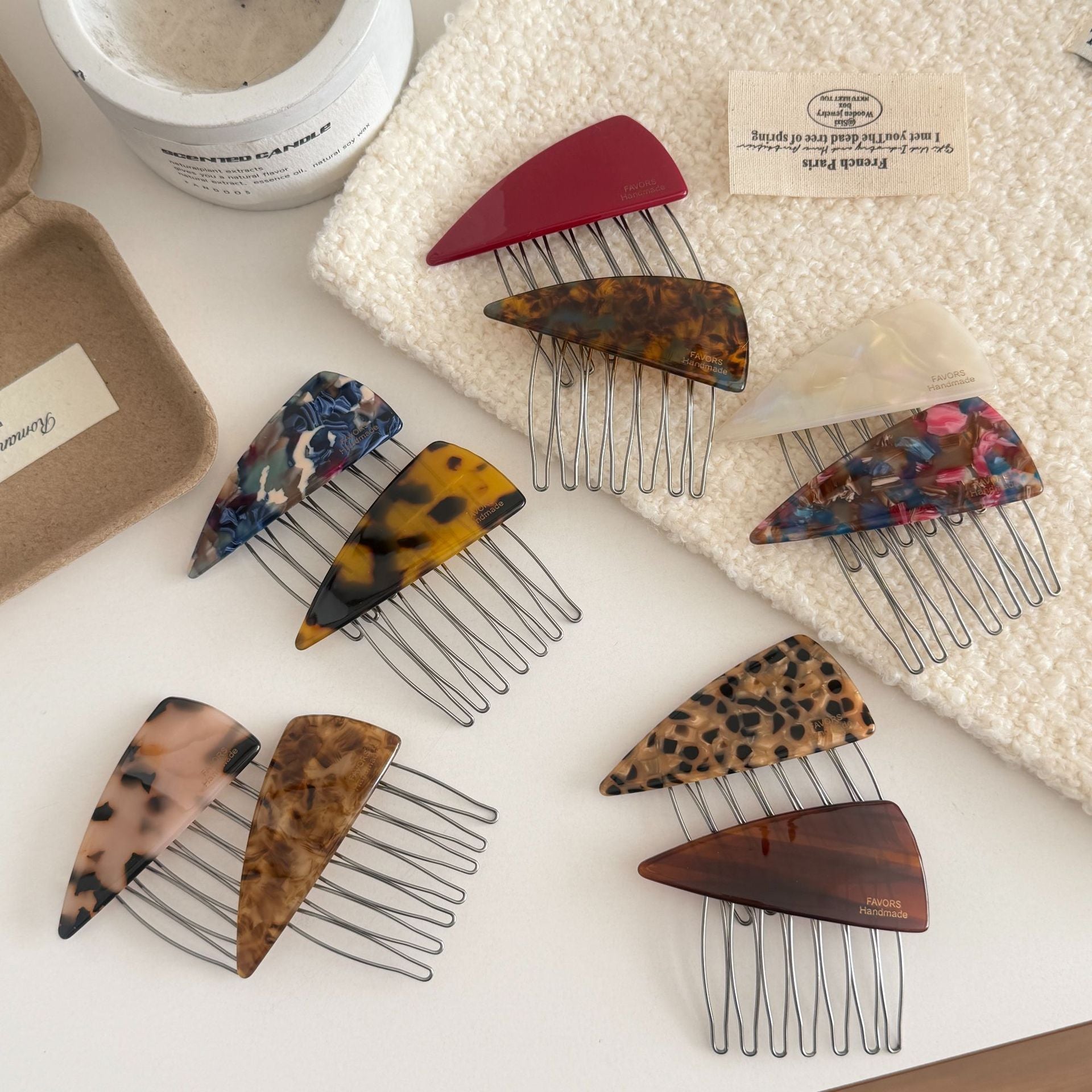 Triangle Acetate Insert Comb Hair Clip MK2MBEP6W6HPN14