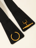 Chunky Wide Elastic Metal Stretchy Buckle Belt 6W6JBT232