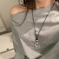 Minimalist Rope Braided Metal C-shape Pendnat Necklace 6W6JNC673