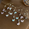 Vintage Butterfly Charm Cubic Zirconia Chain Bracelet 6W6JBR495