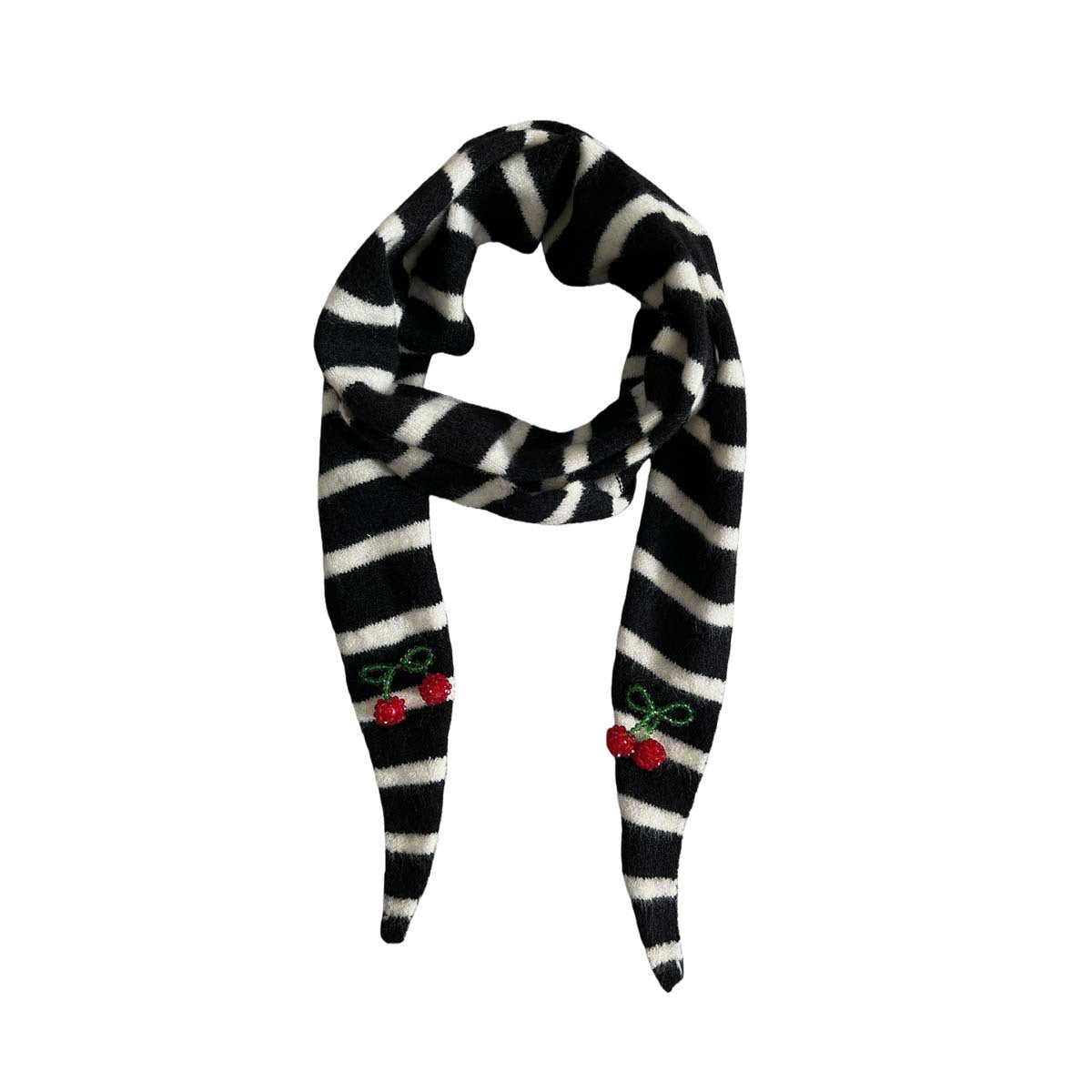 Color Block Wool Knit Striped Scarf 6W6NSW272