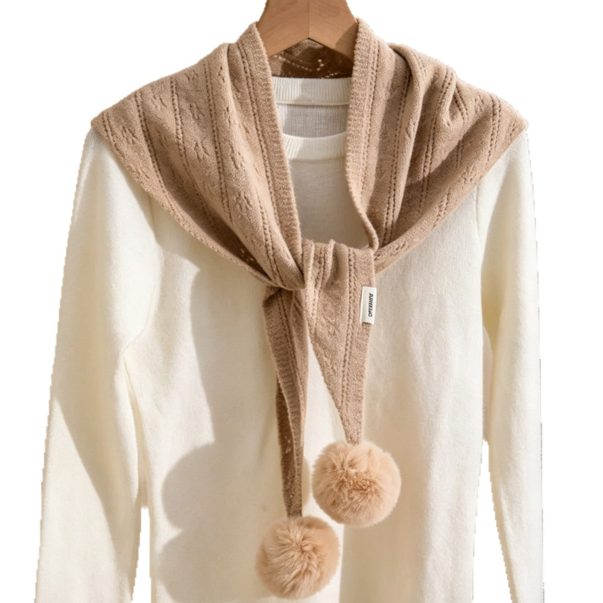 Pompom Triangle Scarf - DippedShop Wholesale - #3955