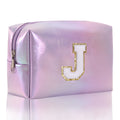 Simple Initial Letter Embroidered Portable Makeup Bag 6S10BOB1037