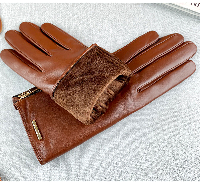 Leather Fleece Lined Gloves - DippedShop Wholesale - #0499