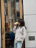 Print Contrast Loose Sweater - DippedShop Wholesale - #4323