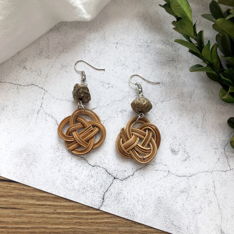 Rattan Beach Dangle Earrings - DippedShop Wholesale - #8771