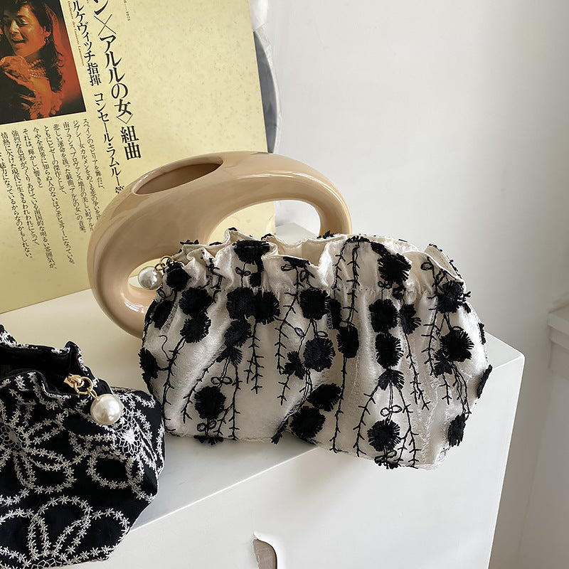 Floral Embroidered Lace Cosmetic Bag - DippedShop Wholesale - #8963