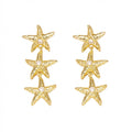 Gold Plated Starfish Stud Earrings - DippedShop Wholesale - #7779