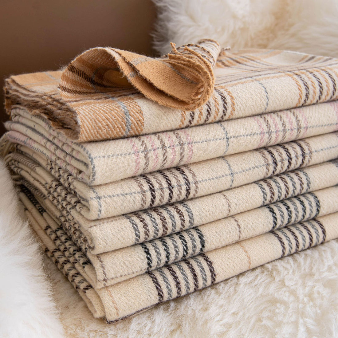 Plaid Tassel Scarf - DippedShop Wholesale - #6099