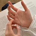 Danity Hollow Flower Pendant Beaded Necklace 6W6JNC440