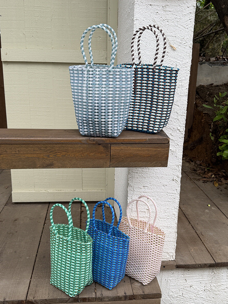 Minimalist Solid Color Hollow Hand Woven Handbag 8CW6BBG523L