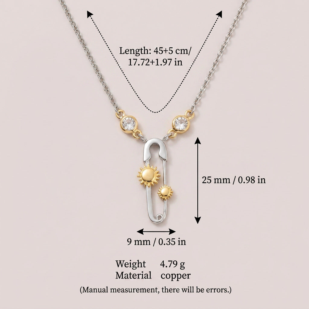 Creative Gold Plated Pin Pendant Choker Necklace 6W6JNC644