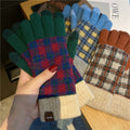 Plaid Knit Touch Screen Gloves - DippedShop Wholesale - #2563