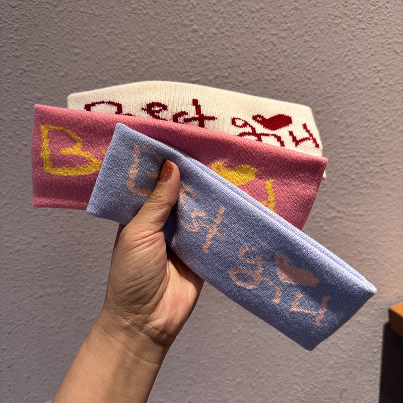 Casual Letter Print Stretch Headband - DippedShop Wholesale - #9059