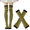 Cosplay Striped Thigh High Socks Arm Warmer Set 6W8FSO912