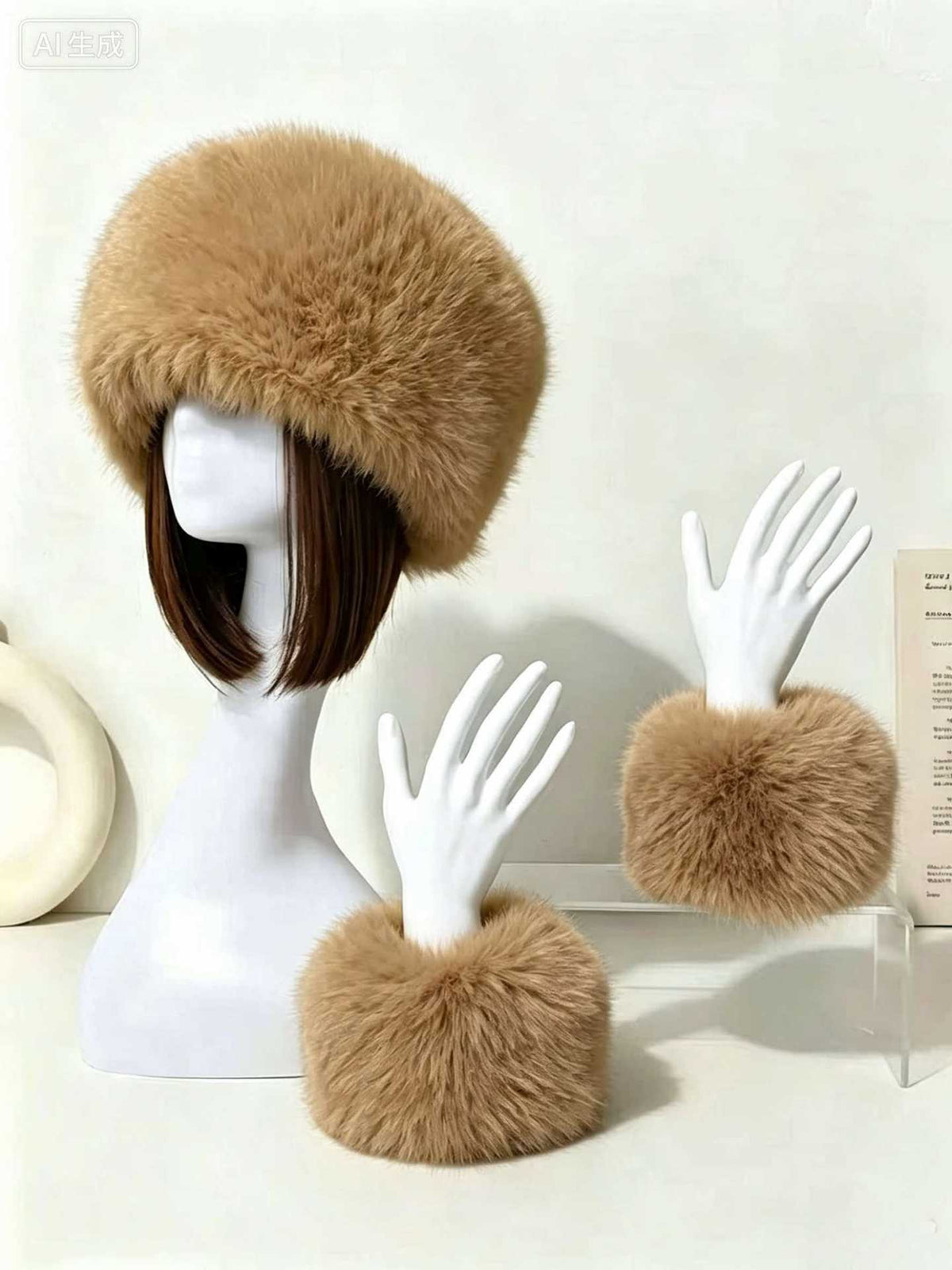 Faux Fur Headband Wrist Cuffs - DippedShop Wholesale - #5363