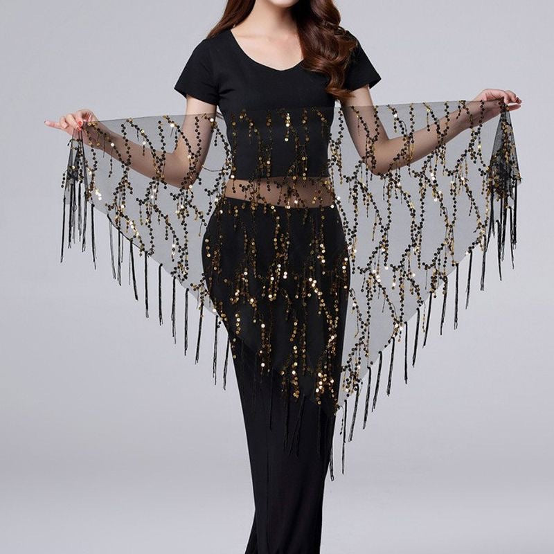 Dance Sequin Tassel Hip Scarf - DippedShop Wholesale - #6259