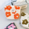 Sweet Floral Pattern Plush Cosmetic Bag 6C5CO276