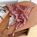 Sweet Floral Print Triangle Silk Scarf 6W6NSI203