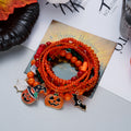 Playful Halloween Pumpkin Spider Beaded Bracelet 6W6JBR450