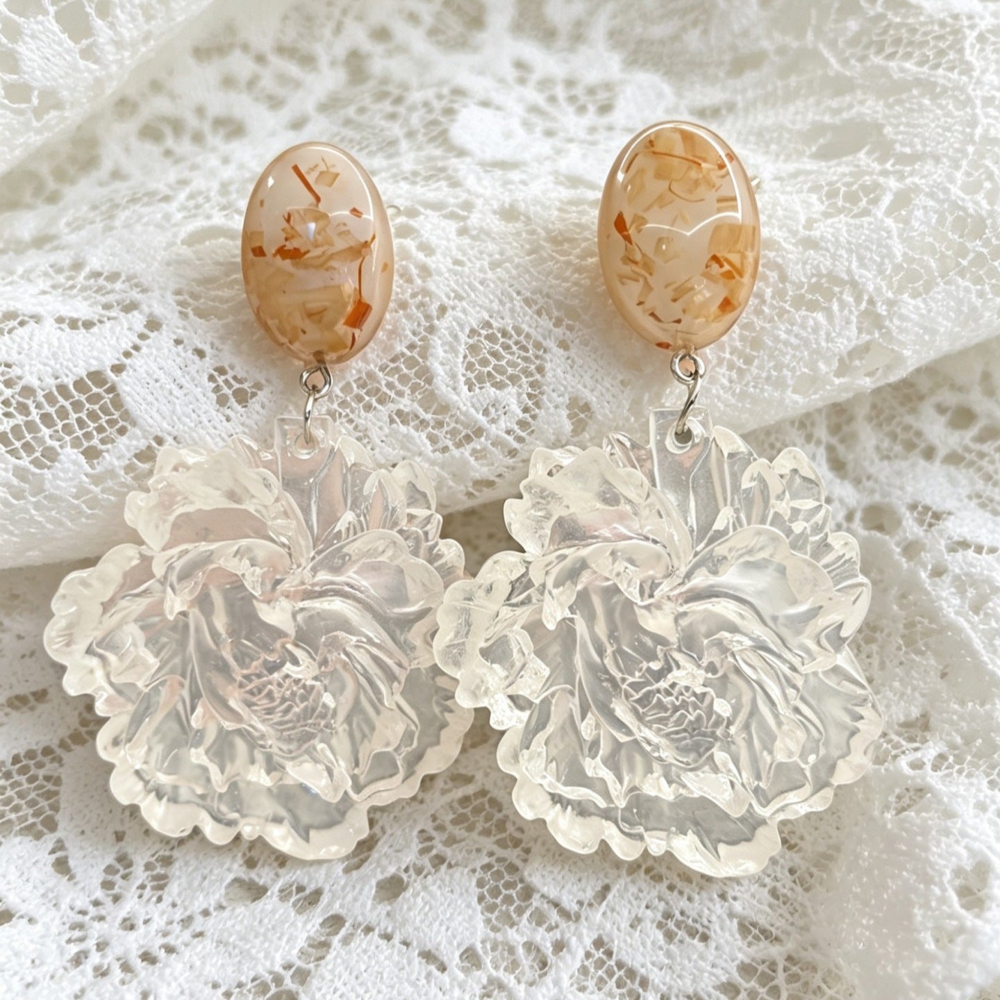 3D Flower Dangle Earrings - DippedShop Wholesale - #8739