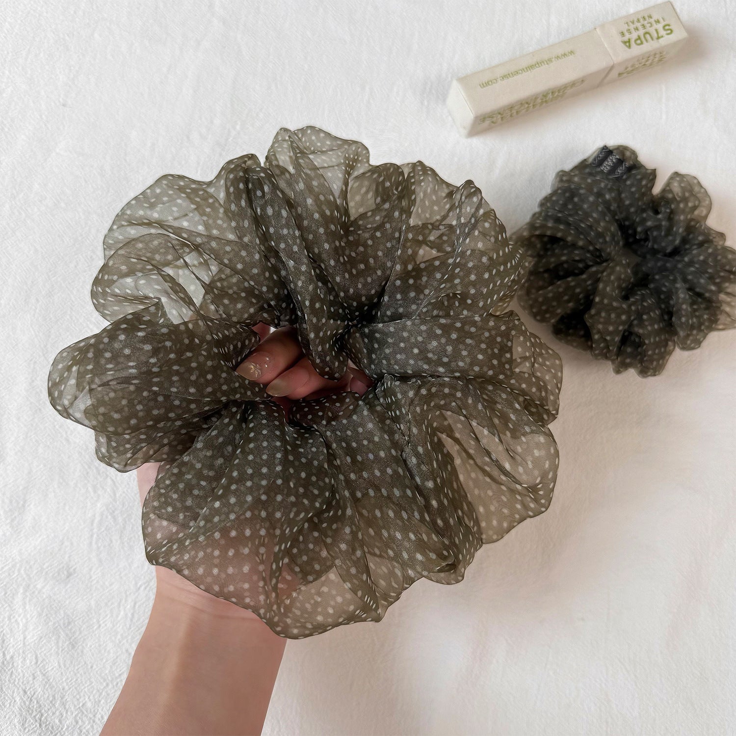 Polka Dot Organza Hair Scrunchie MK2BLW6W6HSR34