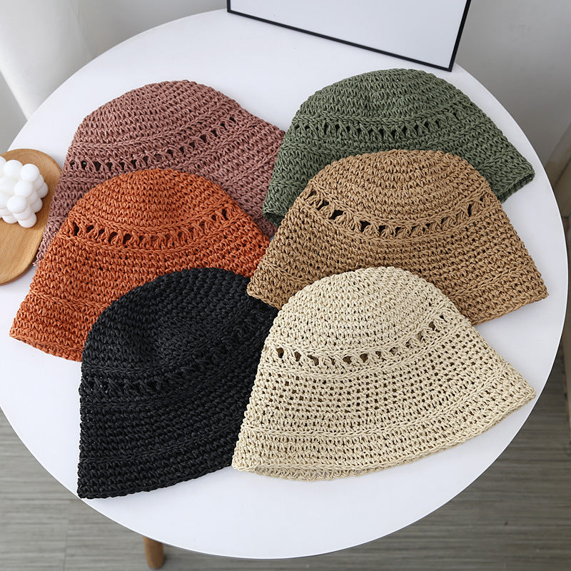 Straw Hollow Bucket Hat - DippedShop Wholesale - #4803