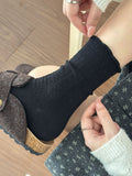 Casual Ruffled Trim Cotton Scrunch Socks 6W8FSO699