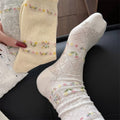 Floral Print Hollow Socks - DippedShop Wholesale - #0275