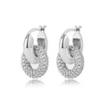 Stylish Interlock Rhinestones Hoop Earrings 6W6JER569