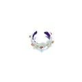 Summer Fresh Enamel Glaze Rhinestones Open Ring 6W6JRG248