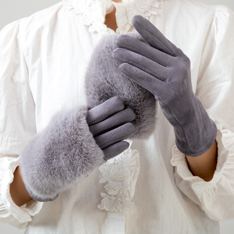 Faux Fur Touchscreen Gloves - DippedShop Wholesale - #4755