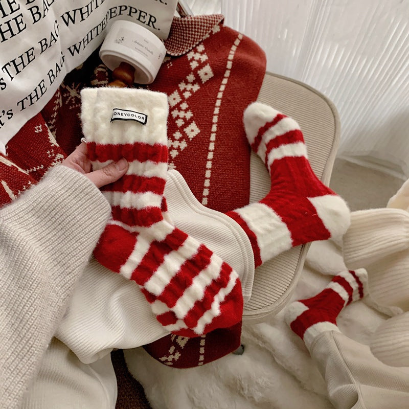 Winter Striped Soft Socks - DippedShop Wholesale - #0755
