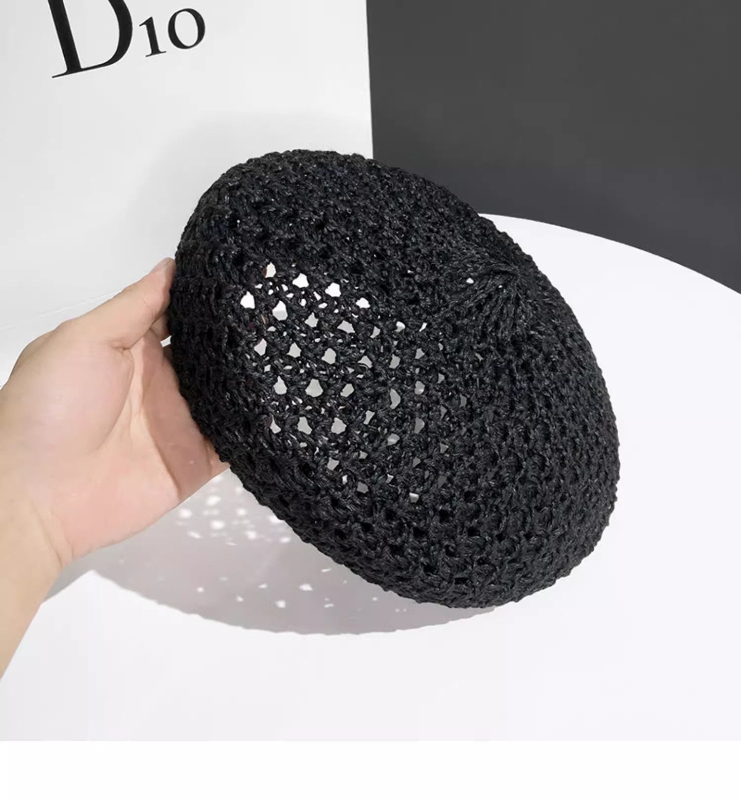 Simple Hollow Out Crochet Thin Beret Hat MK2CK6W6HAT65