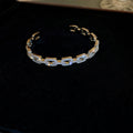 Elegant Emerald Rhinestones Hollow Open Bracelet 6W6JBR717