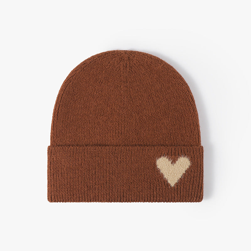 Heart Jacquard Knit Beanie - DippedShop Wholesale - #1539