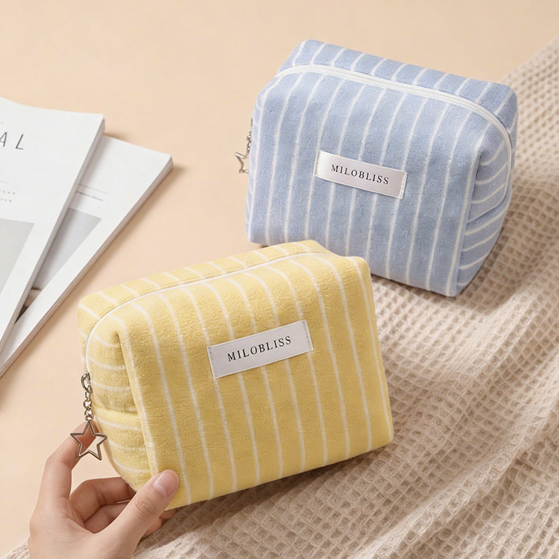 Simple Color Block Striped Portable Cosmetic Bag 6C5CO268