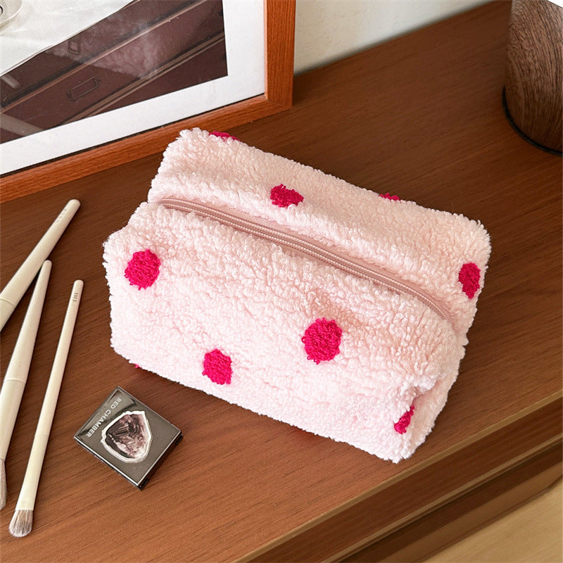 Fuzzy Plush Cosmetic Bag - DippedShop Wholesale - #4675