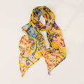 Color Block Plaid Print Silk Scarf 6W6NSI222