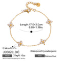 Simple Flower Gold Plated Cubic Zirconia Bracelet 6W6JBR460