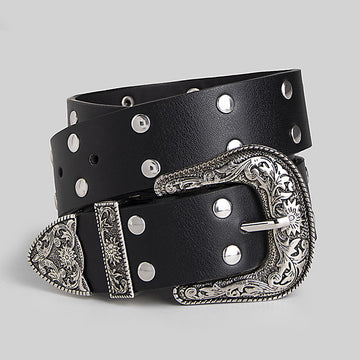 Vintage Punk Double Row Rivets Wide Belts DPWB0301