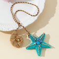 Trendy Rhinestones Bead Starfish Pendant Bag Charm 6W10BBC787