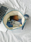 Minimalist Color Block Embossed Travel Makeup Bag MK2BW6W10BOB391