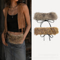 Stylish Thick Fur Adjustable Strap Belt 6W6JBT212