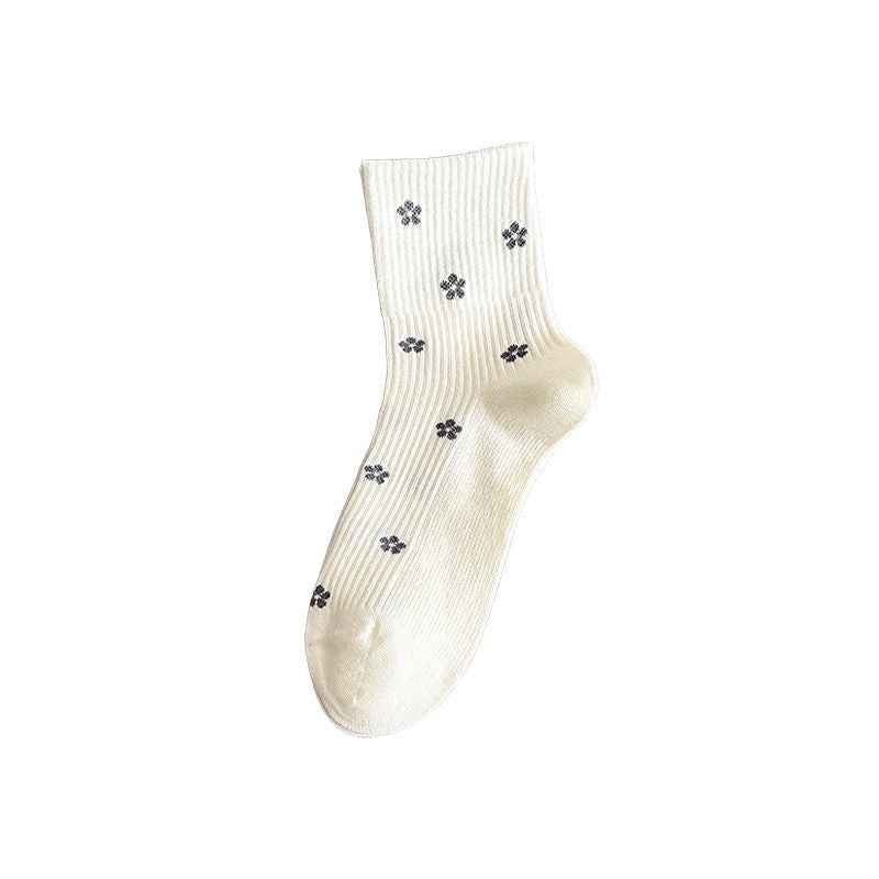 Flower Print Crew Socks - DippedShop Wholesale - #2787
