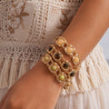 Vintage Gold Plated Rhinestones Chain Bracelets 6W6JBR631