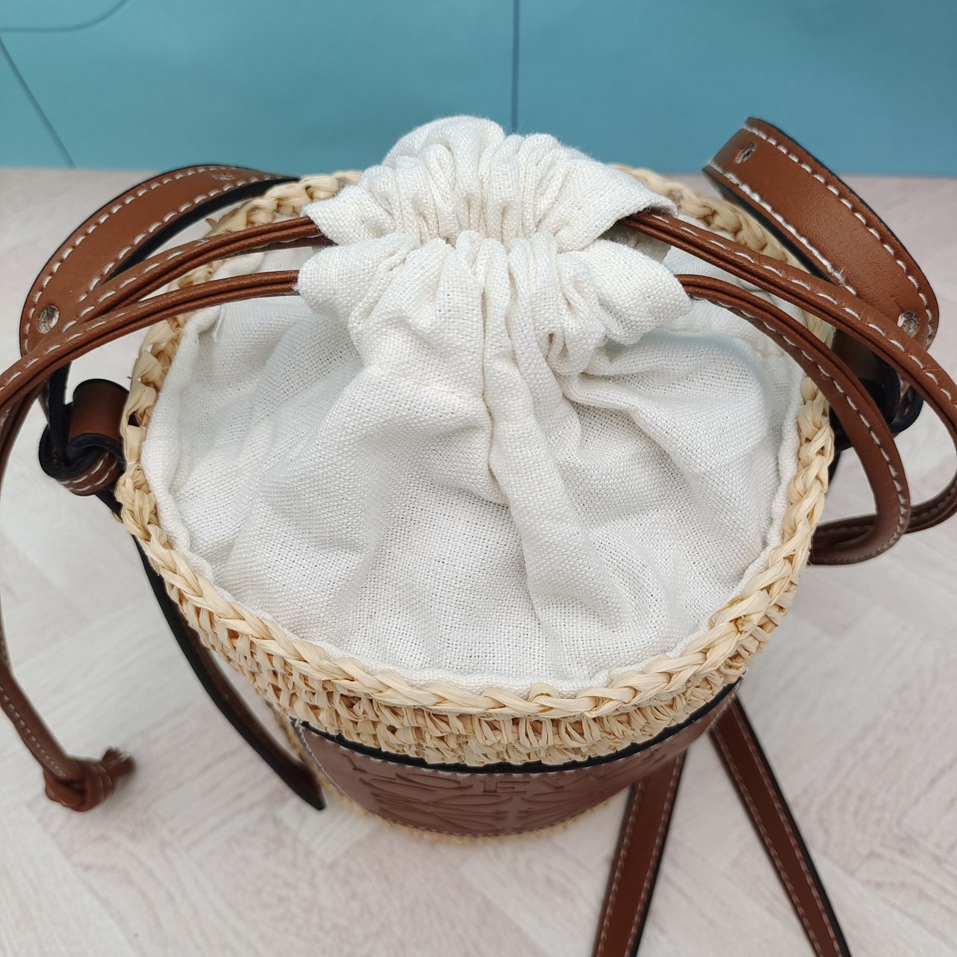 Straw Woven Bucket Bag - DippedShop Wholesale - #1219