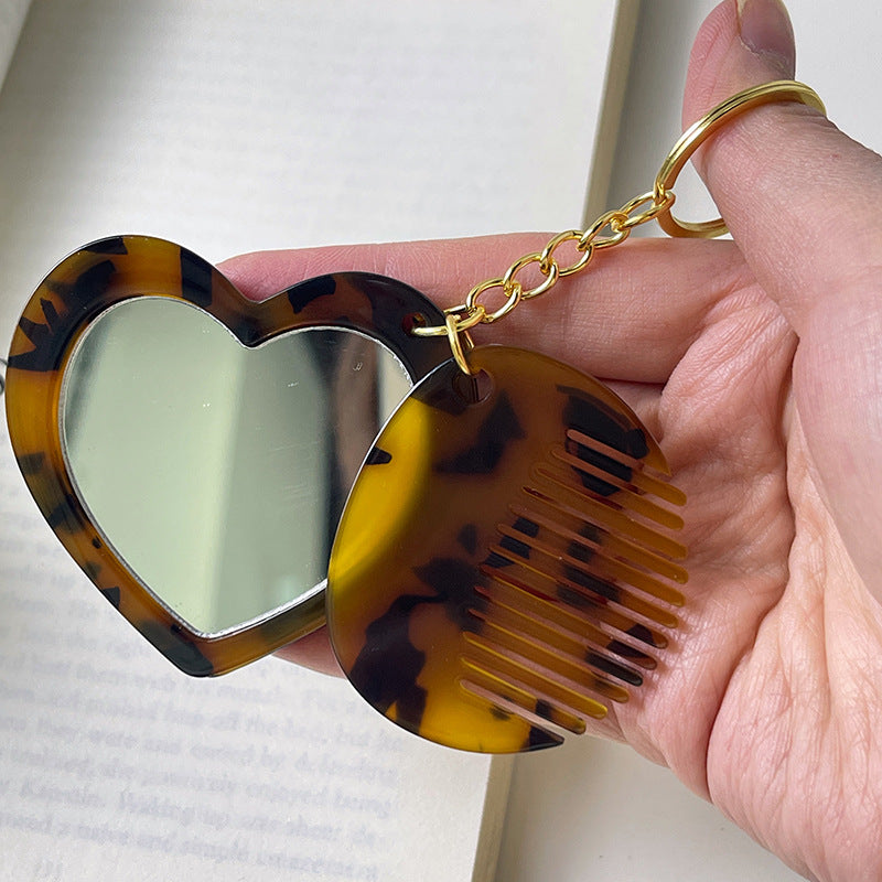Vintage Leopard Acetate Portable Hair Combs MK2BLM6C5CB85